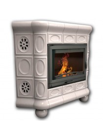 Изразцовый камин Медальон угловой однотонный А