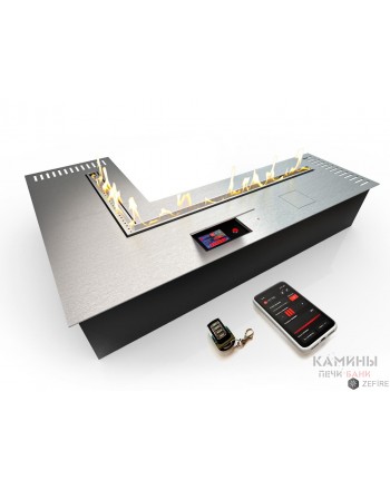 Автоматический биокамин ZeFire М 1000X1400 угловой шлифованный с ДУ (ZeFire)