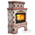 Изразцовый камин Прованс КимрПечь угловой двухъярусный с дровником Роспись Изразцовый камин Прованс КимрПечь угловой двухъярусный с дровником Роспись