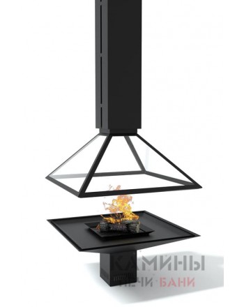 Камин центральный с подъемным колпаком