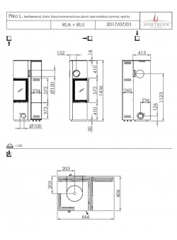 Печь-камин Spartherm Piko L с узким ящиком