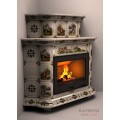 Изразцовый камин Прованс КимрПечь угловой двухъярусный Художественный