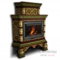 Изразцовый камин Кострома КимрПечь угловой двухъярусный Роспись