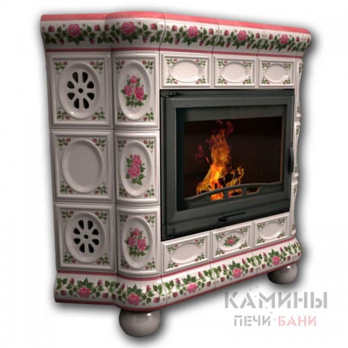 Изразцовый камин Медальон КимрПечь угловой Роспись Изразцовый камин Медальон КимрПечь угловой Роспись