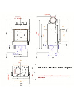 Топка-камин Brunner BKH 5.0 Tunnel 42-50 ST-DT