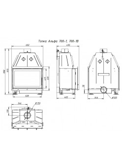 Каминная топка Экокамин Альфа 700-150