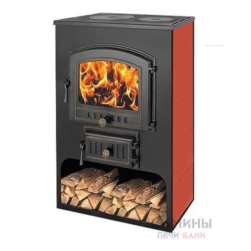 Печь-камин Везувий ПК-03 (224) С ПЛИТОЙ КРАСНЫЙ