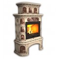 Изразцовый камин Прованс КимрПечь центральный двухъярусный с дровником Художественный Изразцовый камин Прованс КимрПечь центральный двухъярусный с дровником Художественный