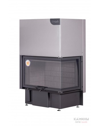 Каминная топка ДЕЛЬТА 800 RB два стекла правая принтинг черный шамот