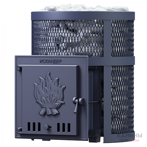 Печь для бани Искандер 18 в сетке чугун Печь для бани Искандер 18 в сетке чугун