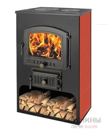 Печь-камин Везувий ПК-03 (224) С ПЛИТОЙ КРАСНЫЙ