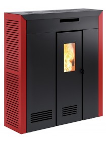Печь-камин Invicta Daglan 9 Pellet Stove Красная с разводом тепла