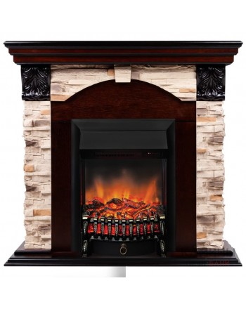 Электрокамин Dublin Rock AO с очагом Fobos Black RC