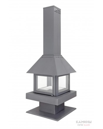 Островной камин Эклипс островной 4D графит