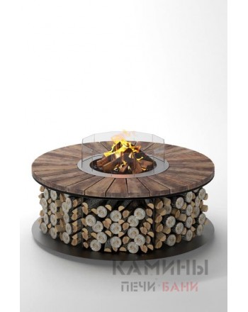 Стол-камин дровяной