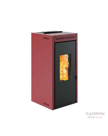 Печь-камин Invicta Teramo 17 Pellet Stove Красная (с водяным контуром)