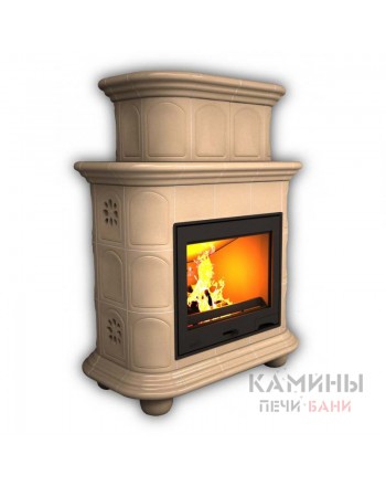 Изразцовый камин Прованс пристенный двухъярусный однотонный А