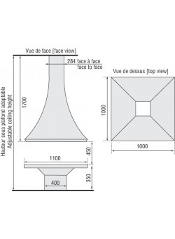 Центральный камин Julietta 985 открытый JC Bordelet 