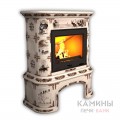 Изразцовый камин Прованс КимрПечь пристенный с дровником Художественный