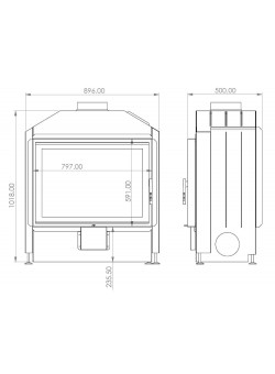 Каминная топка A.caminetti FLAT 80 OPEN SIDE