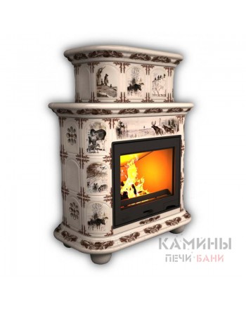 Изразцовый камин Прованс центральный двухъярусный Художественный