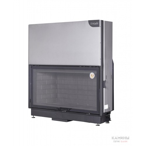 Каминная топка Экокамин ВЕГА 1600 B чёрный шамот подовое горение