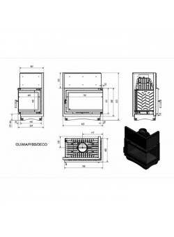 Каминная топка Kratki Oliwia/P/BS/Deco