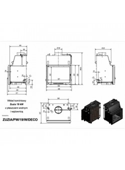 Каминная топка Kratki Zuzia/PW/19/W/DECO