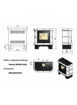Кафельная печь Kratki WK/440/KAFEL/CZ