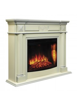 Каминокомплект WAGNER/ВАГНЕР Айс кашемир с серебряной патиной с очагом Электроочаг FIRESPACE/ФАЕРСПЕЙС 33