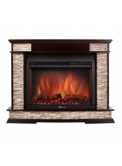 Каминокомплект: Очаг Electrolux EFP/P-3020LS, портал Scala 30 сланец скалистый бурый, шпон тёмный дуб