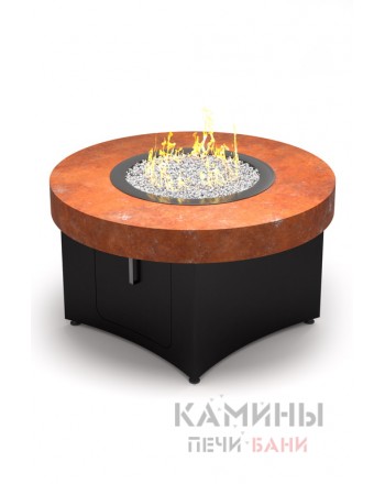  Стол-камин газовый из стали кортен