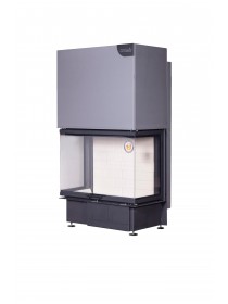 Каминная топка ДЕЛЬТА 800 Р три стекла принтинг подовое горение