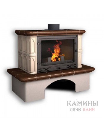 Изразцовый камин Гефест пристенный без короба однотонный В