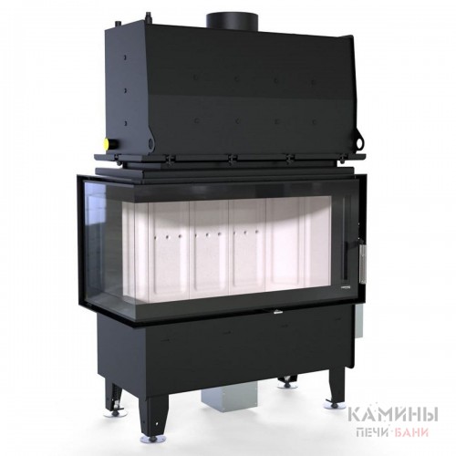 Каминная топка Defro Home RIVA ME BL SHORT угловая, с водяным контуром