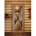 Дверь Doorwood Престиж Фотопечать для бани сатин 8 мм