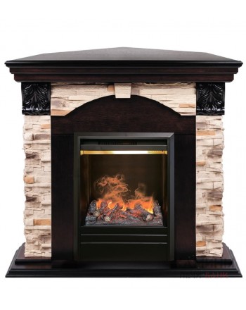 Электрокамин Dublin ROCK Corner AO c очагом 3D Olympic