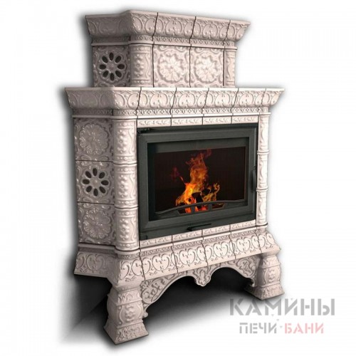 Изразцовый камин Кострома КимрПечь угловой двухъярусный однотонный А Изразцовый камин Кострома КимрПечь угловой двухъярусный однотонный А