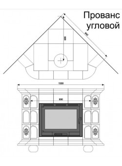 Изразцовый камин Прованс угловой однотонный А