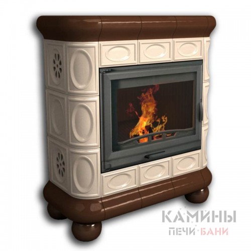 Изразцовый камин Медальон КимрПечь пристенный однотонный В Изразцовый камин Медальон КимрПечь пристенный однотонный В