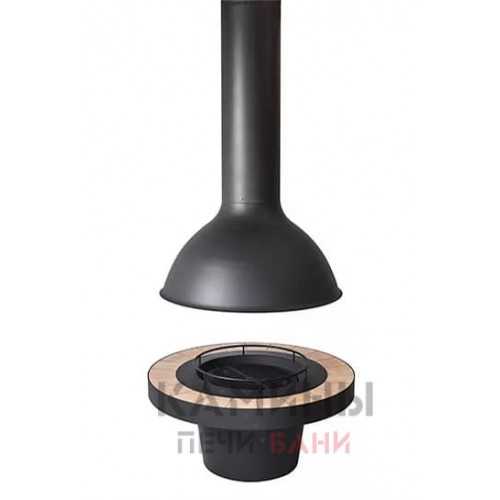 Островной камин LOFT - 01 со сферическим куполом 