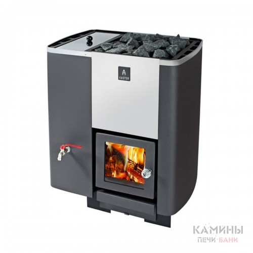 Дровяная печь для бани KASTOR KARHU 40 VV с баком слева Дровяная печь для бани KASTOR KARHU 40 VV с баком слева