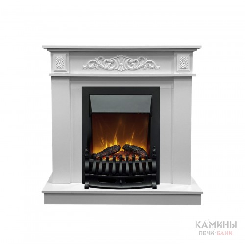 Каминокомплект АФРОДИТА Белый с очагом Электроочаг FOBOS ЛАЙТ/ФОБОС ЛАЙТ