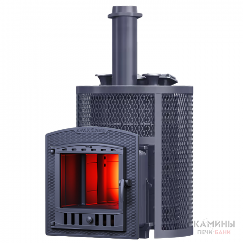 Печь Авангард ЗК 25 (П2) Pro Ураган в круглой сетке