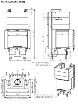 Каминная топка Romotop HEAT С 2g L 50.52.31.21 трехсторонняя с раздельными стеклами