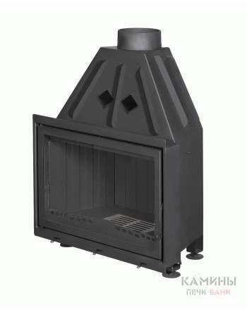 Каминная топка Экокамин Альфа 800 B черный шамот
