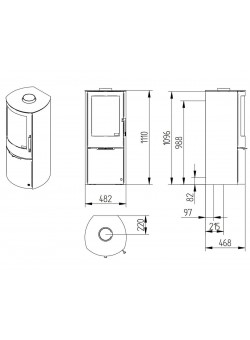 Печь-камин Jydepejsen Mido Cast iron top