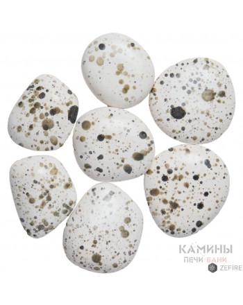 Декоративные керамические камни с цветной крапинкой 7 шт (ZeFire)