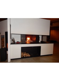 Топка-камин Brunner Urfeuer 50/66 кухонный с грилем, функциональными нишами