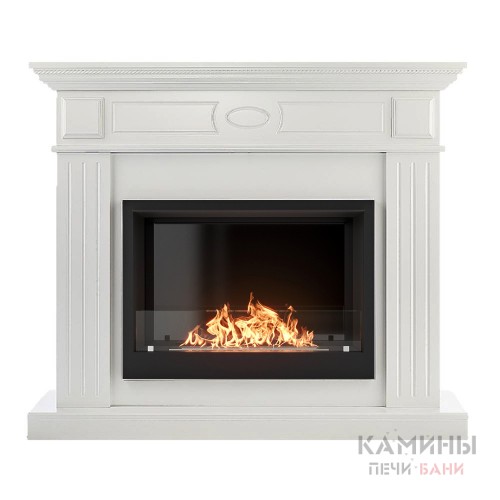 Каминокомплект: Биокамин Firelight BFP/P-2520, портал Bianco 25 белый